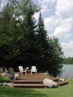 A view of the deck from the house.